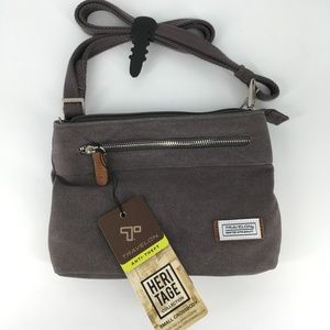 Travelon Heritage Small Crossbody Cross Body Bag Anti-Theft Pewter RFID